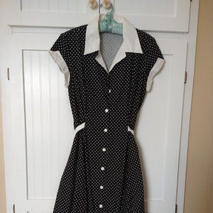 Heartbreaker 40's style B & W polka dot dress